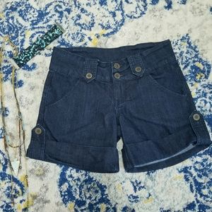 Lolo Dark Denim Tab Cuffed Flap Pocket Shorts 3